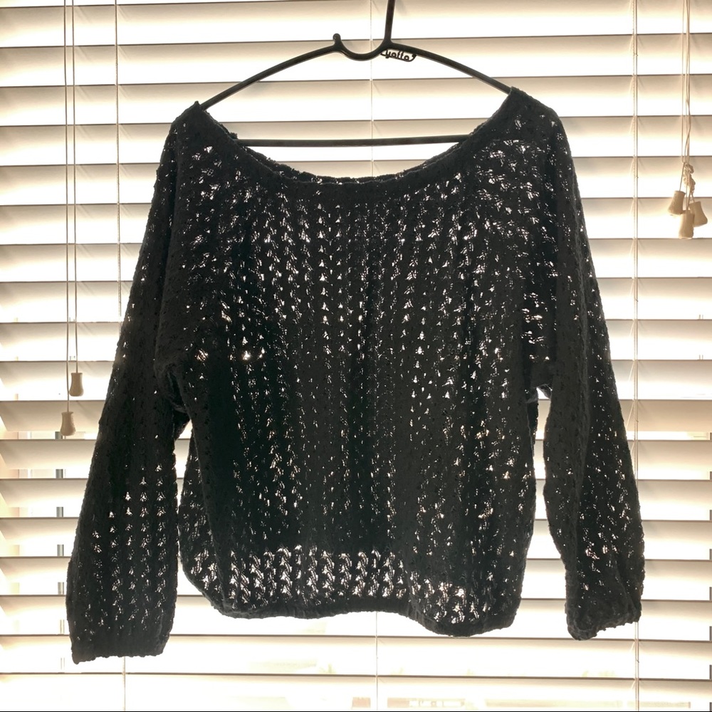 American Apparel Lace Oversized Top Bubble Hem